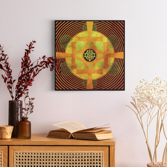 Life Creating Shree Yantra Ankh Canvas Art