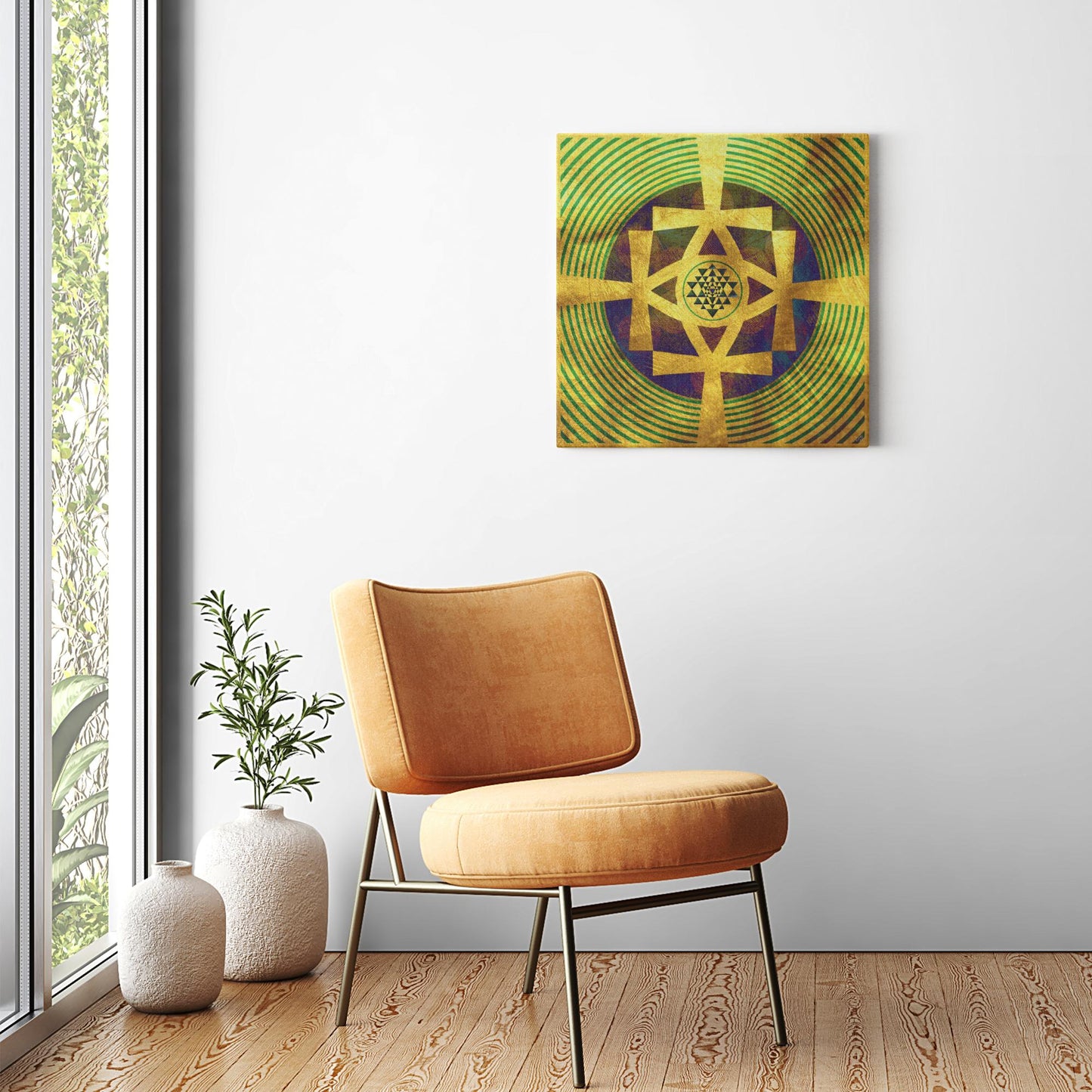 Life Sustaining Shree Yantra Ankh Canvas Art