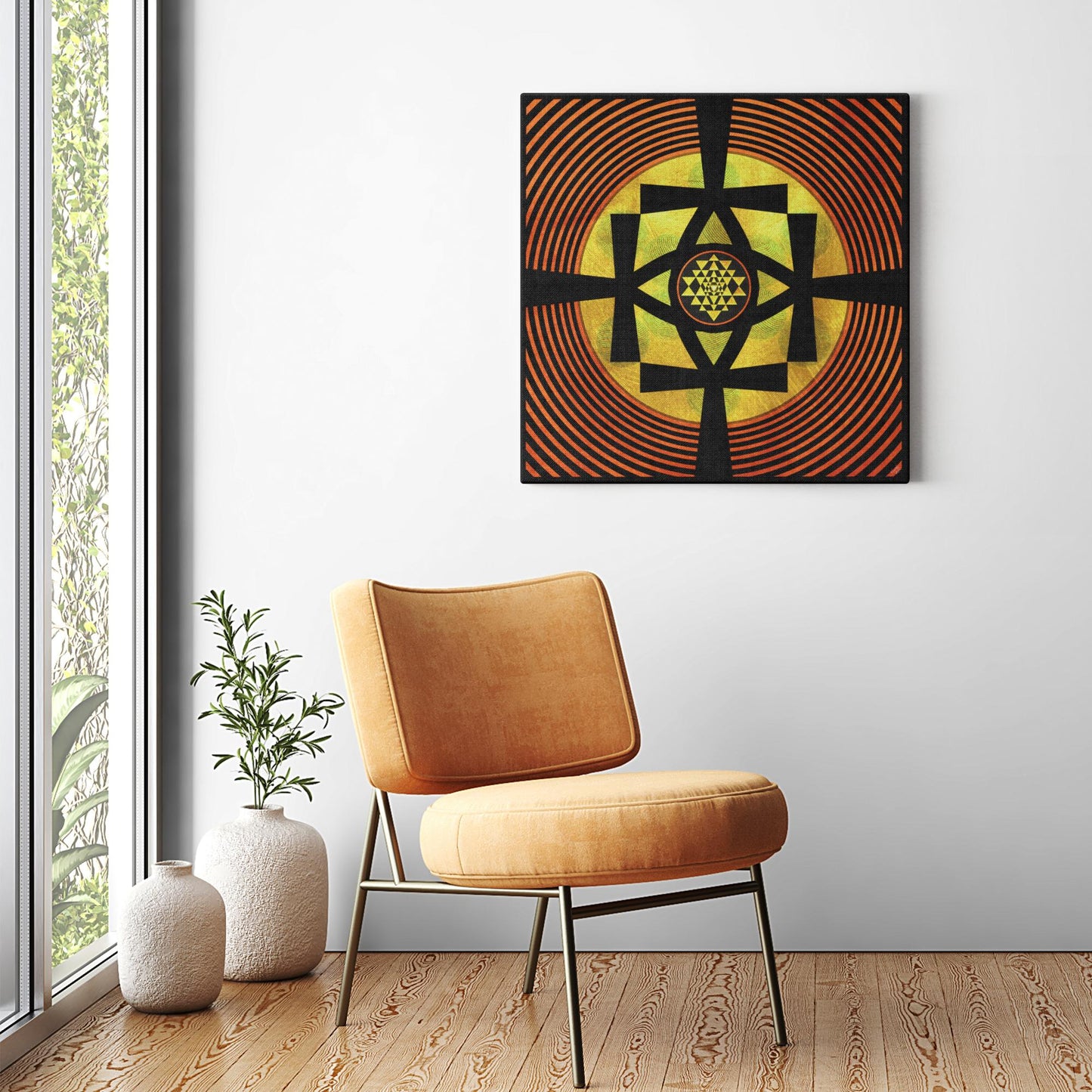 Life Giving Shree Yantra Ankh Canvas Art