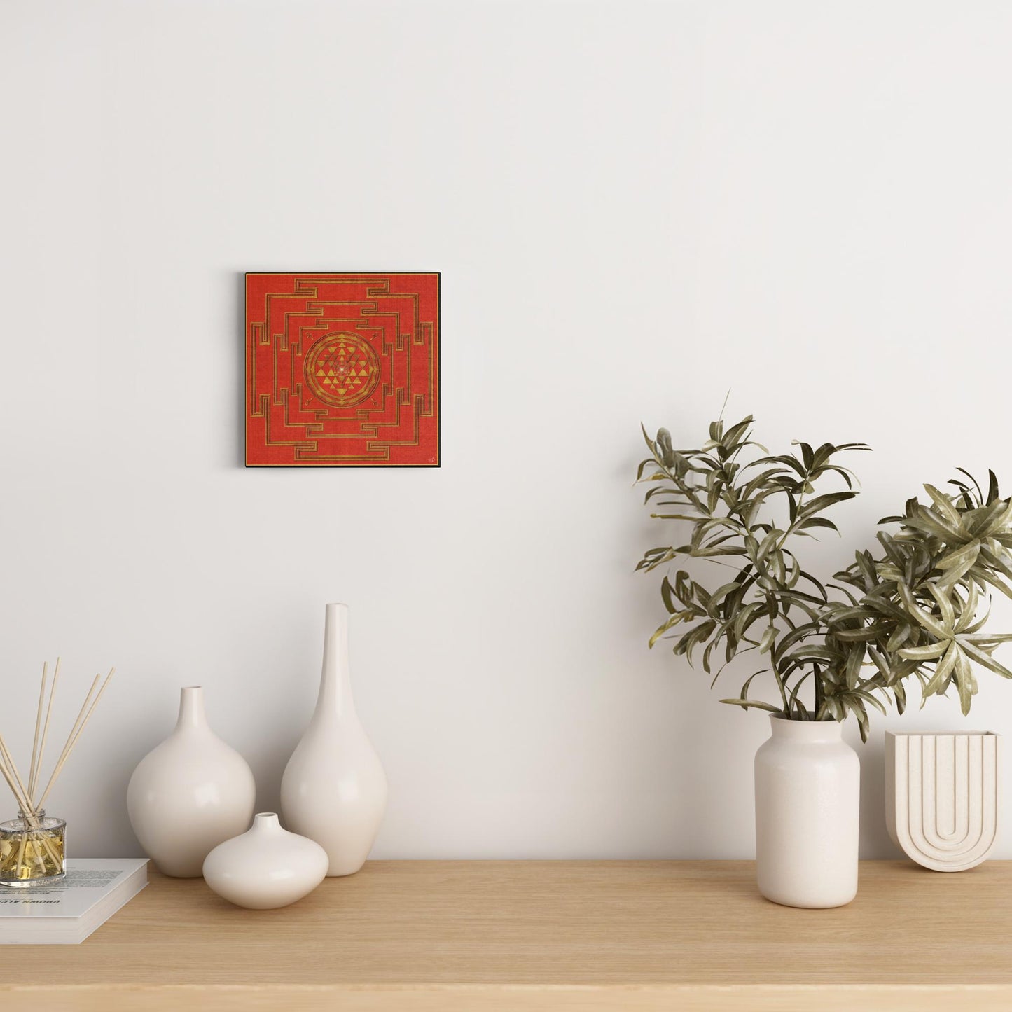 Expansion in Red Shree Yantra Canvas Art