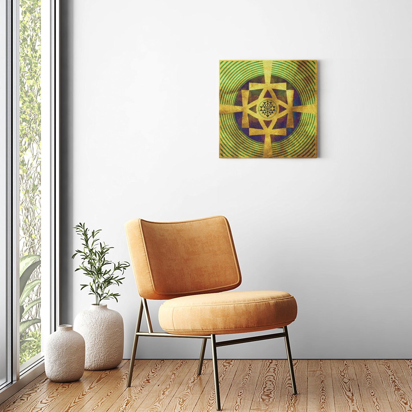 Life Sustaining Shree Yantra Ankh Canvas Art