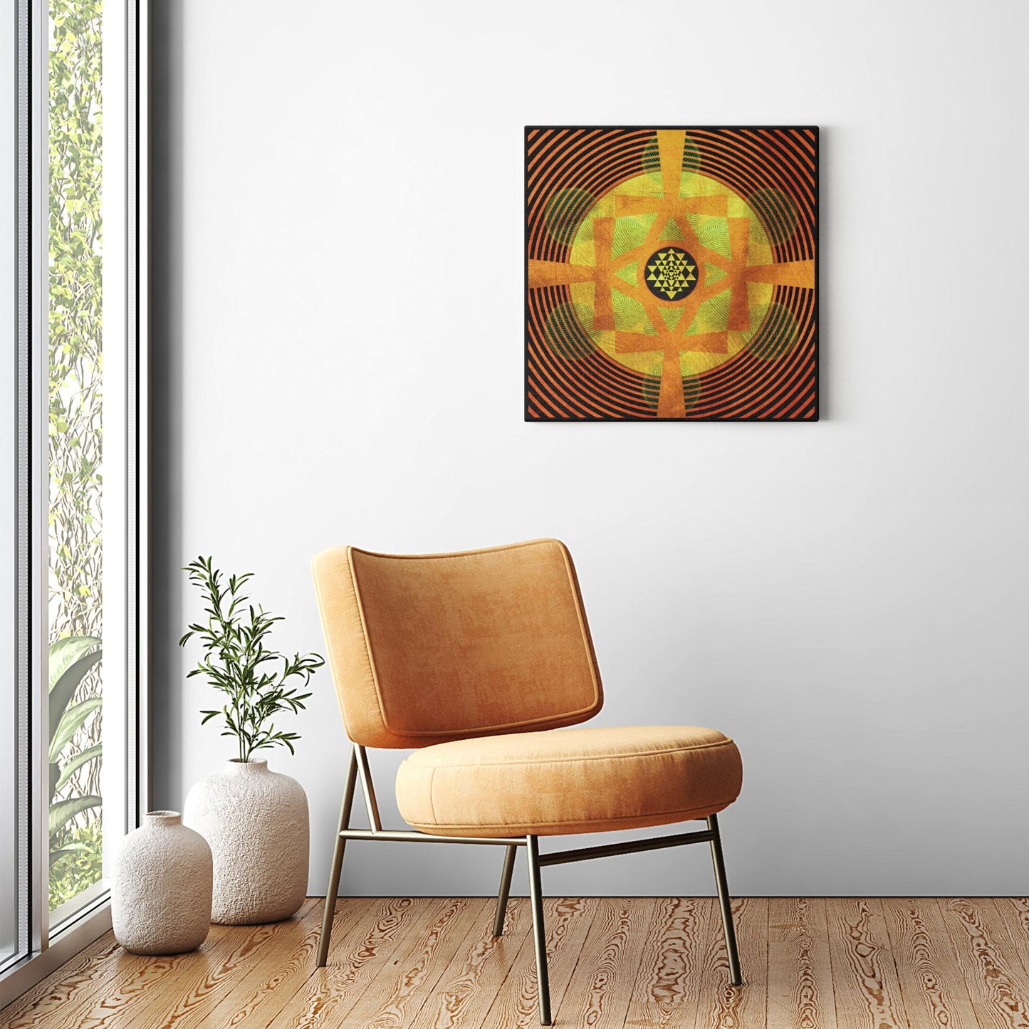 Life Creating Shree Yantra Ankh Canvas Art