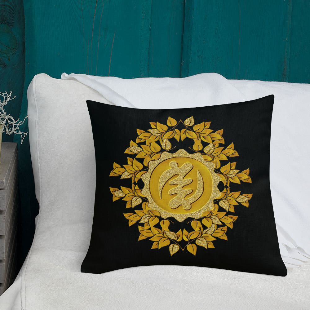 Golden Gye Nyame- God is Supreme Premium Pillow