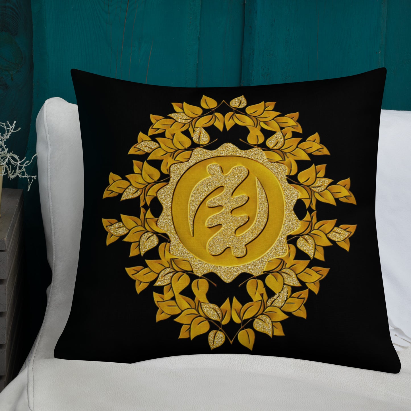 Golden Gye Nyame- God is Supreme Premium Pillow