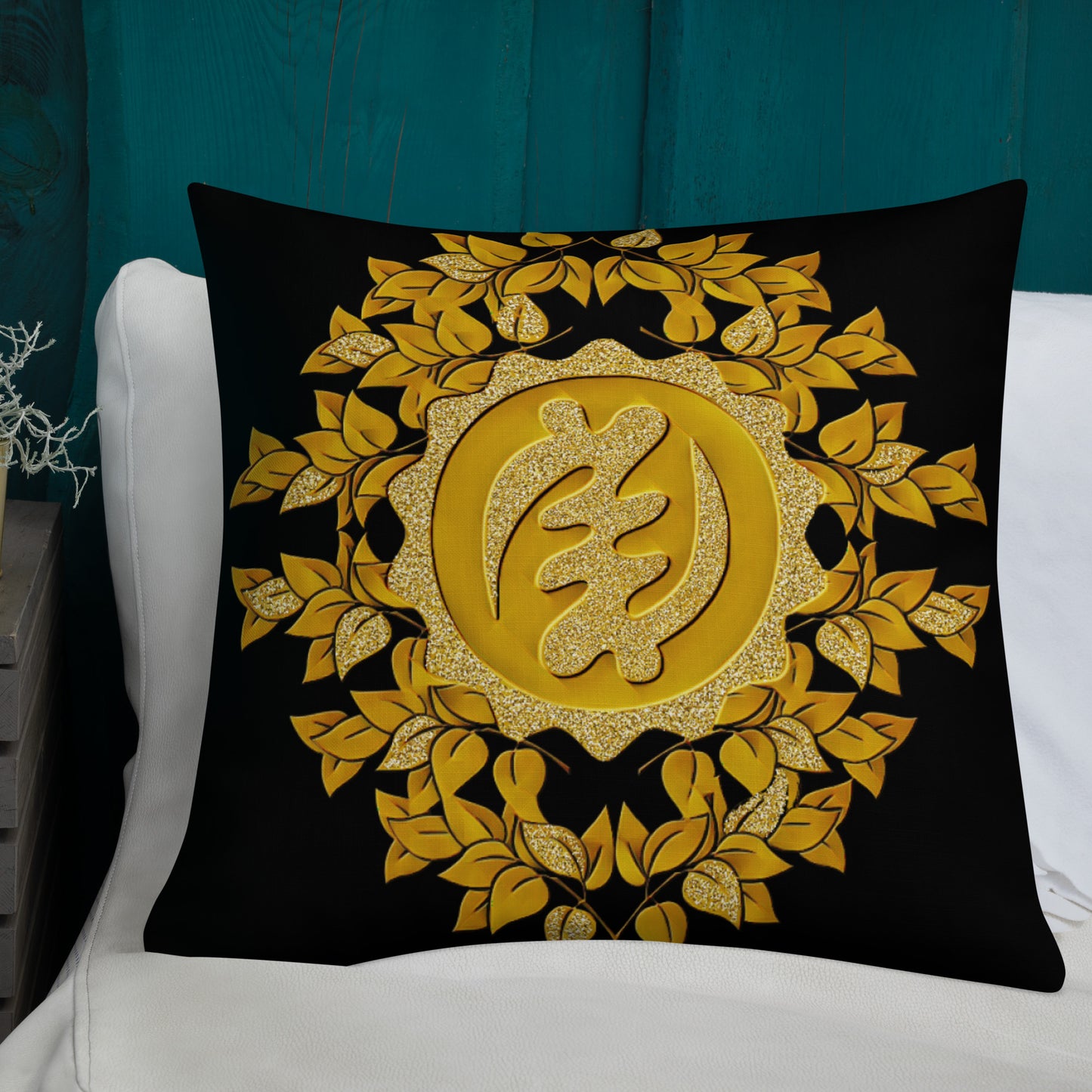 Golden Gye Nyame- God is Supreme Premium Pillow