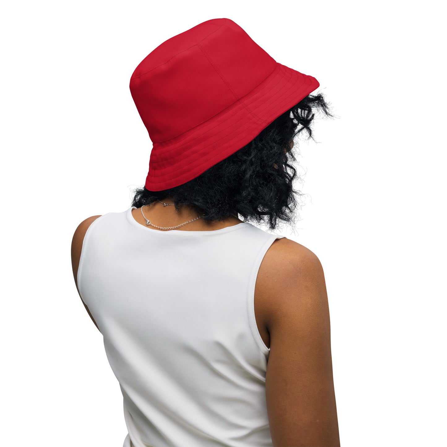 African Mask Red Reversible bucket hat