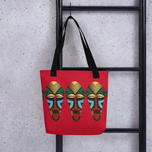 African Mask Black Tote bag