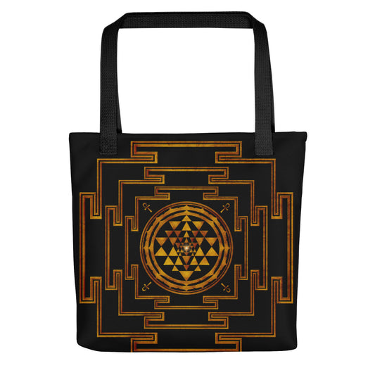 Gold Sri Yantra with Ankh Tote bag