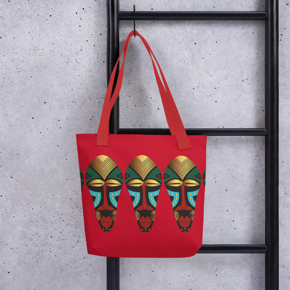 African Mask Black Tote bag