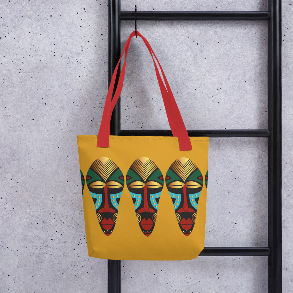 African Mask Buttercup Tote bag