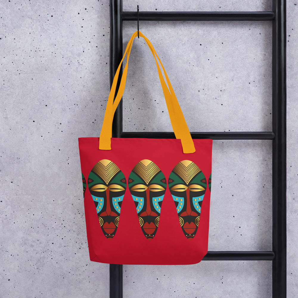 African Mask Black Tote bag