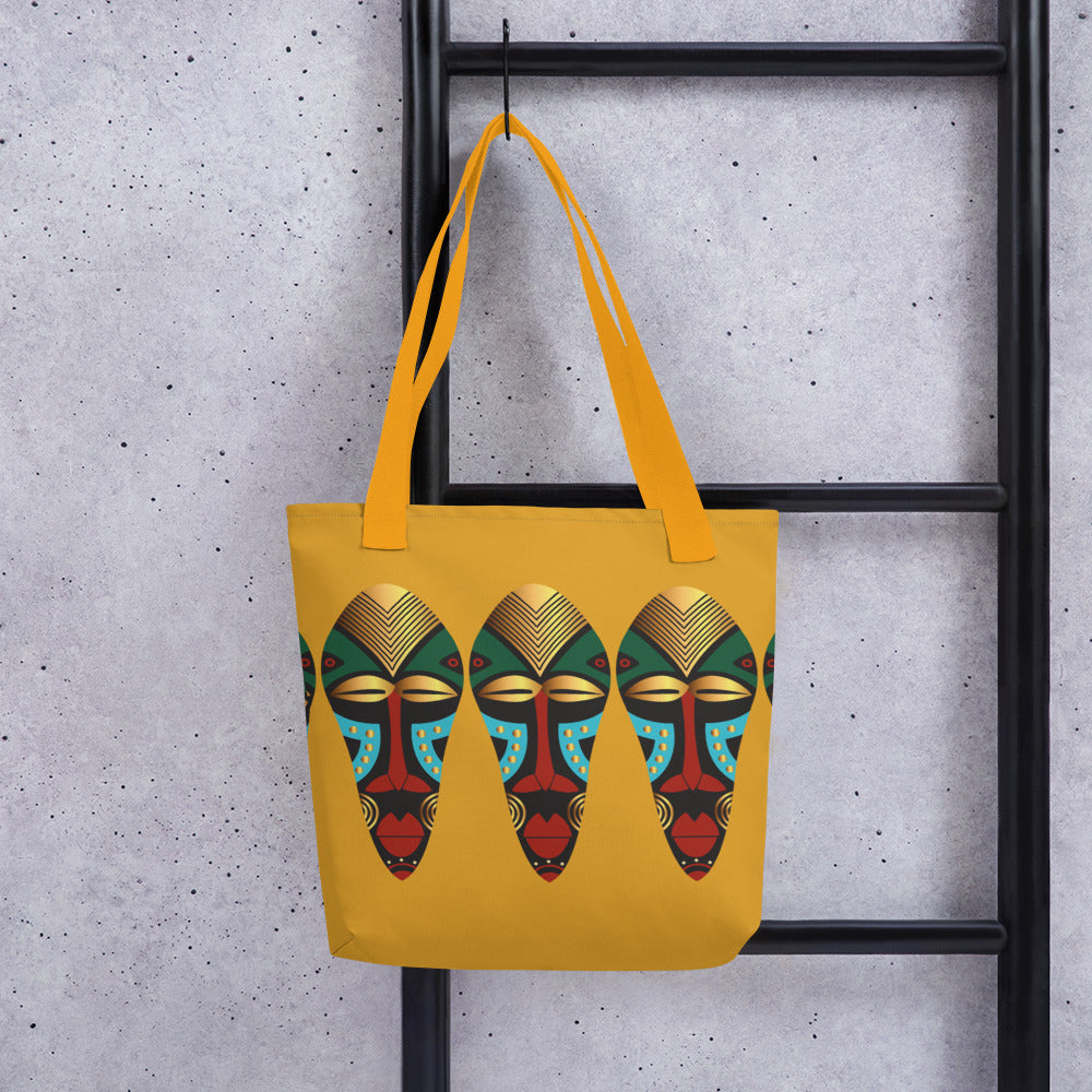 African Mask Buttercup Tote bag