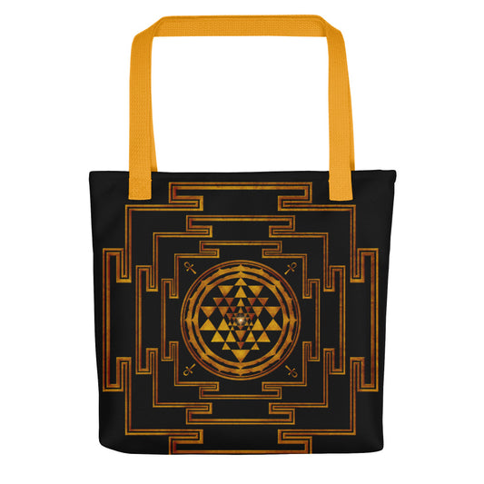 Gold Sri Yantra with Ankh Tote bag