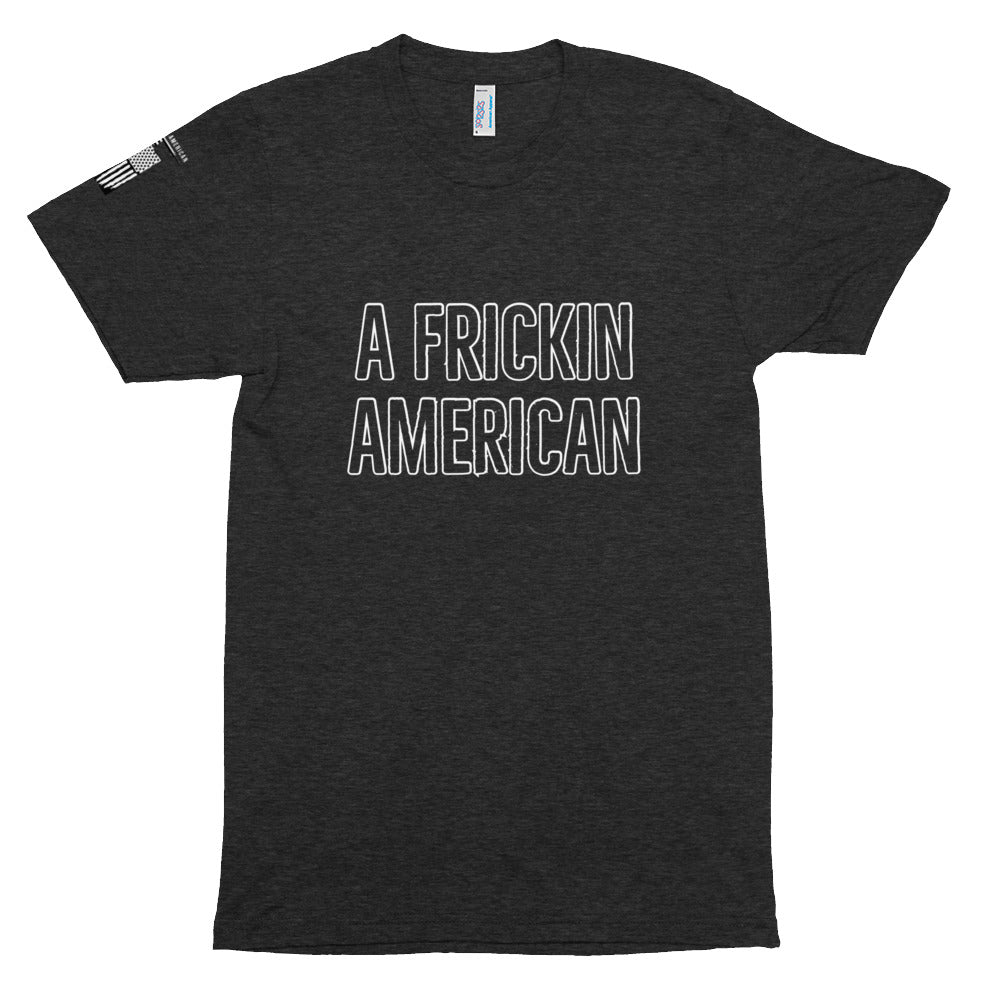 A Frickin American Outline Unisex Tri-Blend Track Shirt