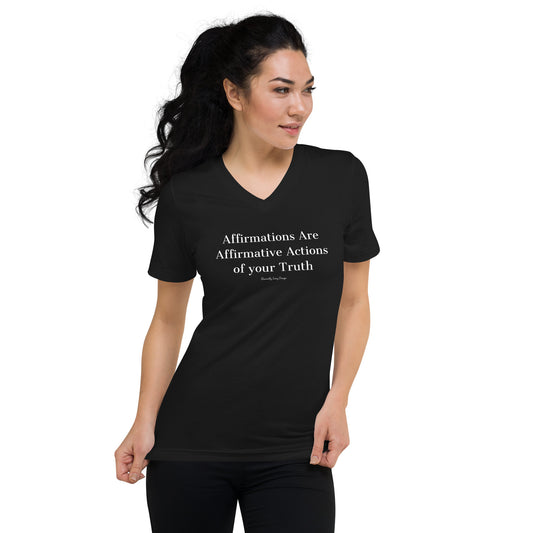 Affirmation  Are Unisex Short Sleeve V-Neck T-Shirt