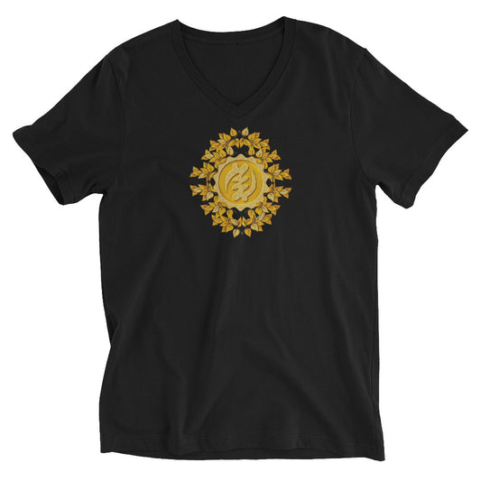 Golden Gye Nyame - God is Supreme Unisex Short Sleeve V-Neck T-Shirt