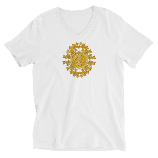 Golden Gye Nyame - God is Supreme Unisex Short Sleeve V-Neck T-Shirt