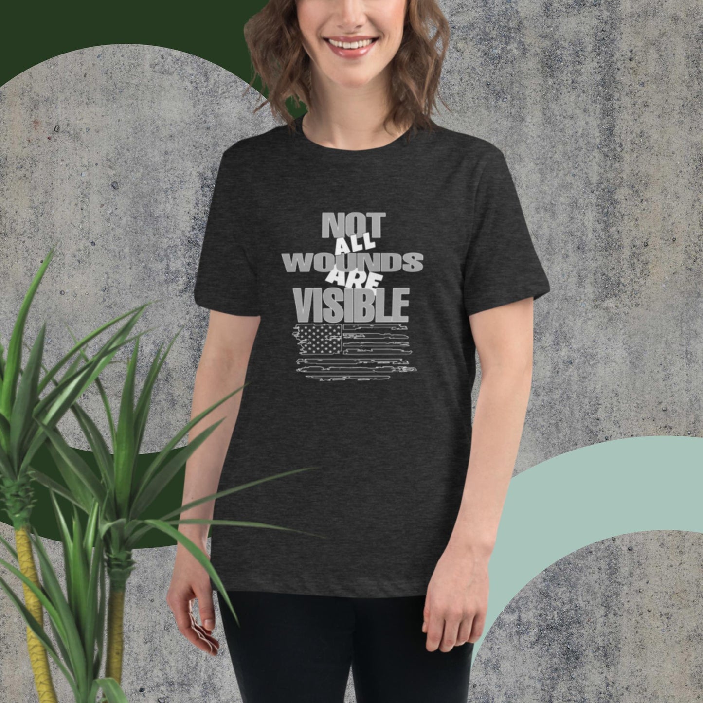 Not All Wounds Are Visible Flag Women,s Relaxed T-Shirt Women's Relaxed T-Shirt