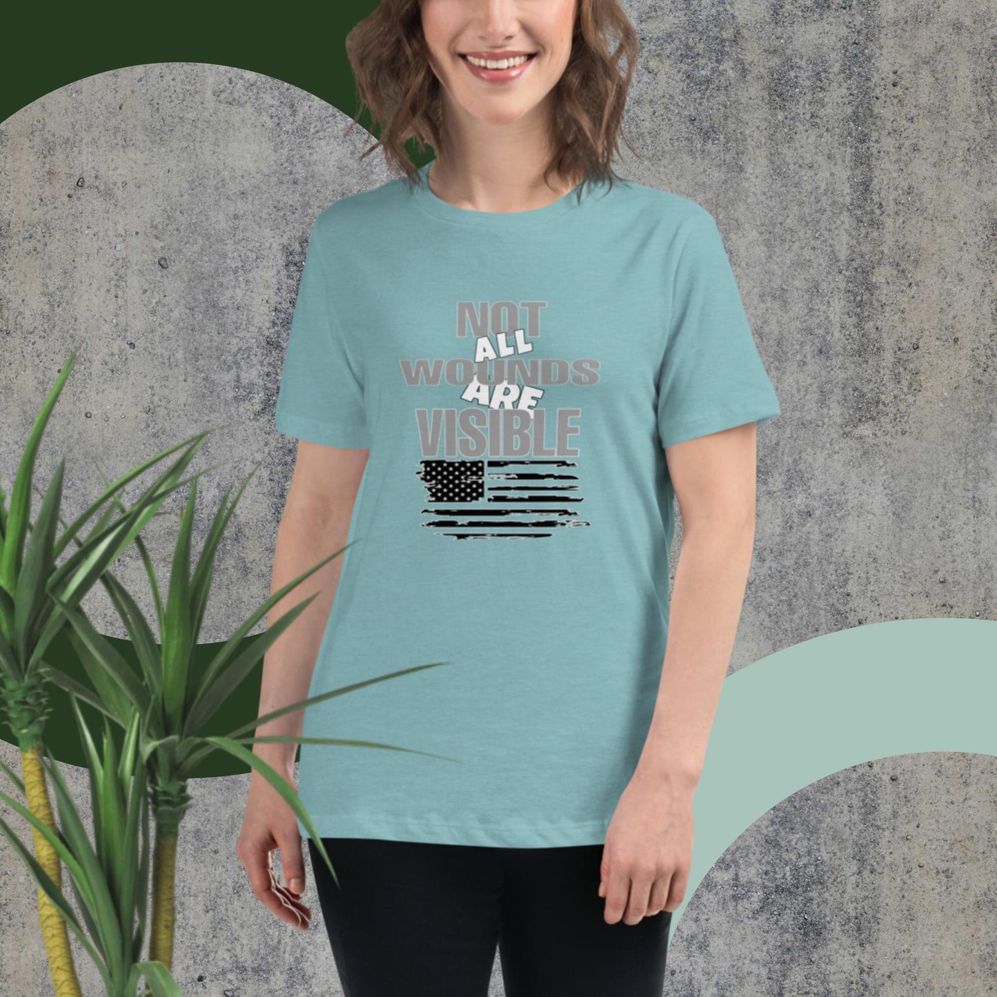 Not All Wounds Are Visible Flag Women,s Relaxed T-Shirt Women's Relaxed T-Shirt