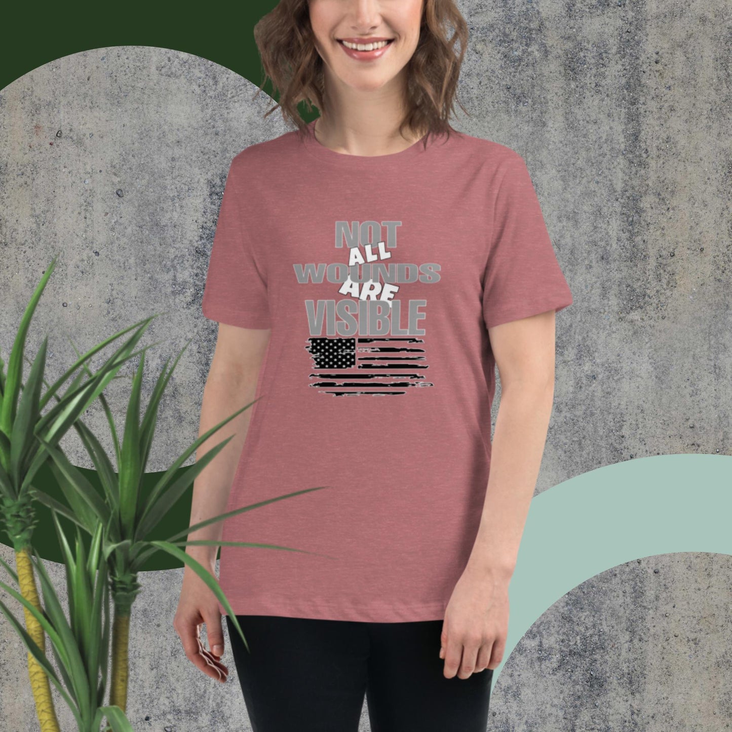 Not All Wounds Are Visible Flag Women,s Relaxed T-Shirt Women's Relaxed T-Shirt