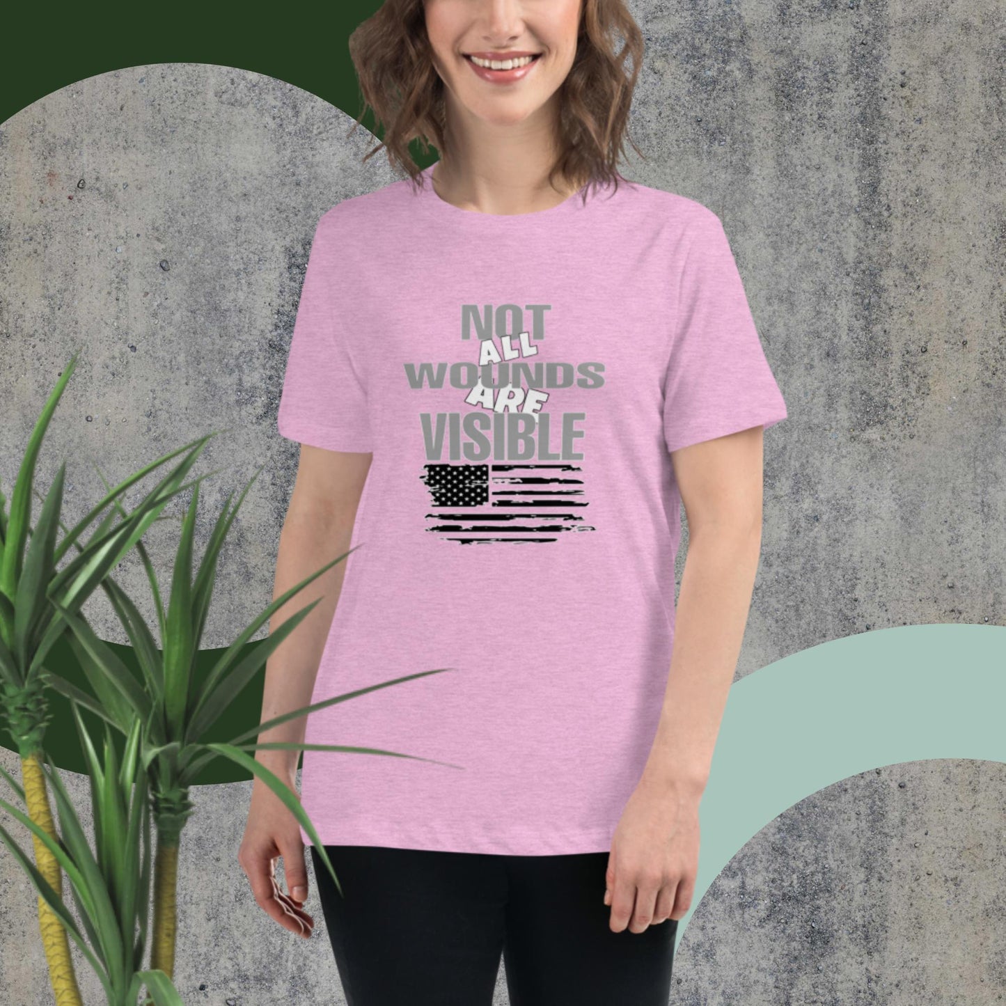 Not All Wounds Are Visible Flag Women,s Relaxed T-Shirt Women's Relaxed T-Shirt