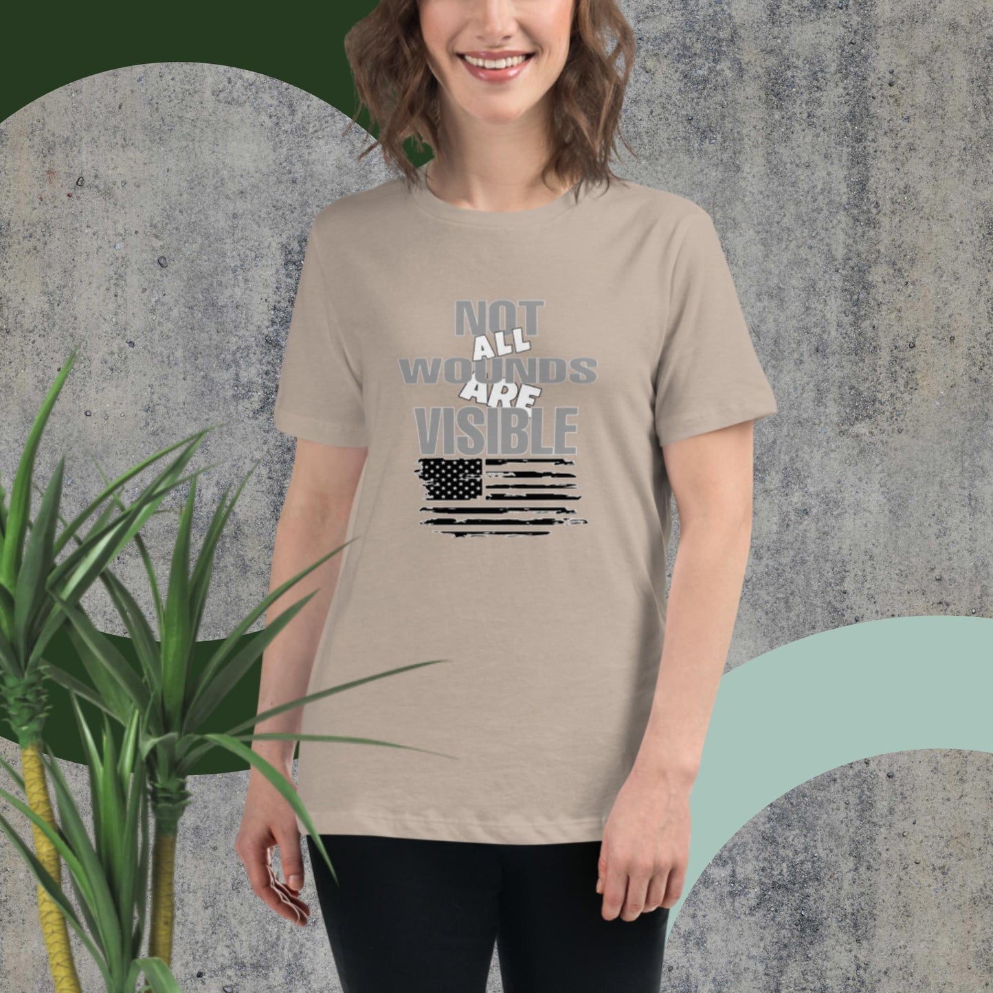 Not All Wounds Are Visible Flag Women,s Relaxed T-Shirt Women's Relaxed T-Shirt