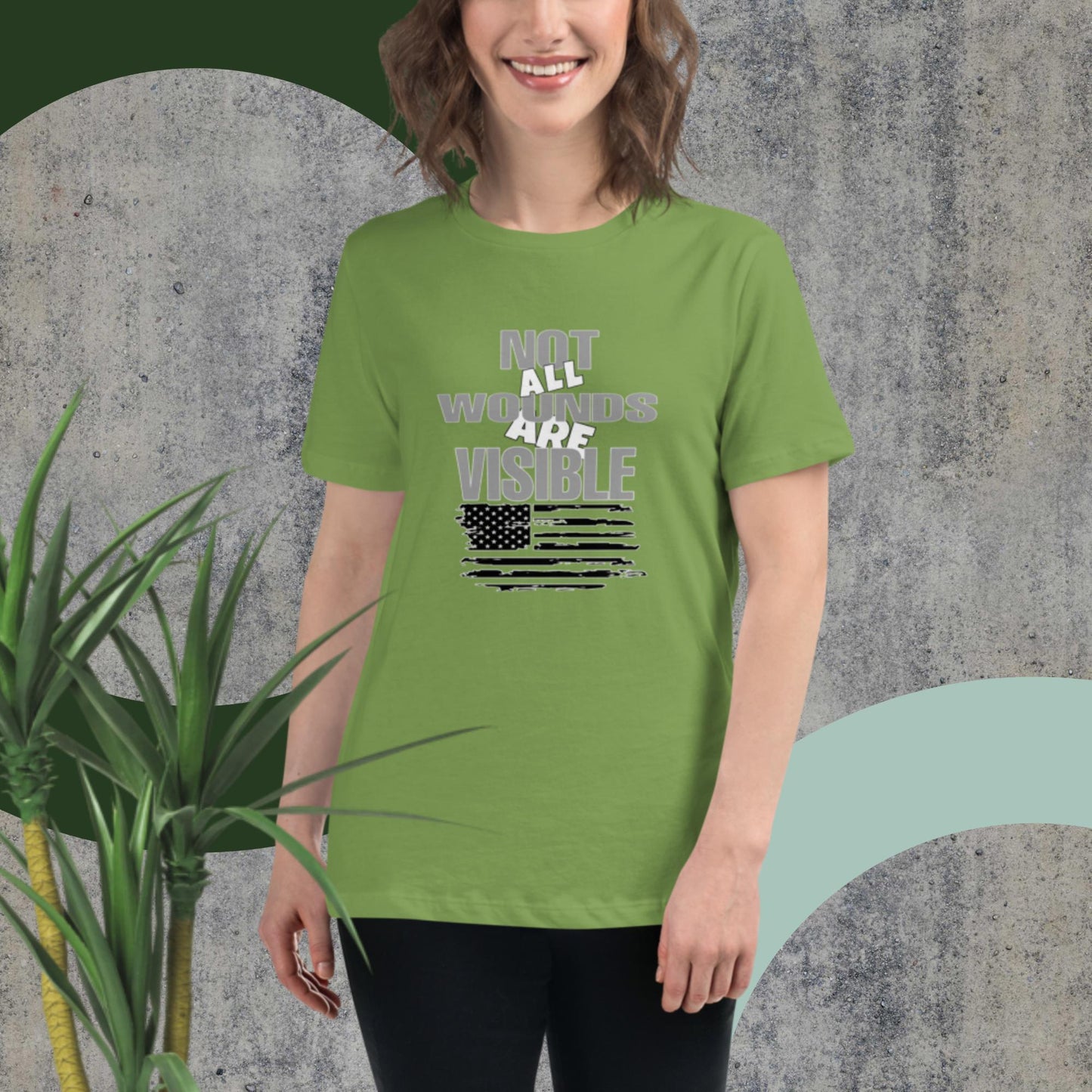 Not All Wounds Are Visible Flag Women,s Relaxed T-Shirt Women's Relaxed T-Shirt